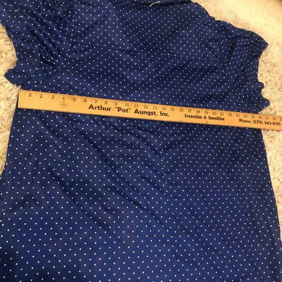 Bridge Gate Polyester Nightgown Sz B8 Blue w/Poka Dots Grandmacore - Picture 6 of 7